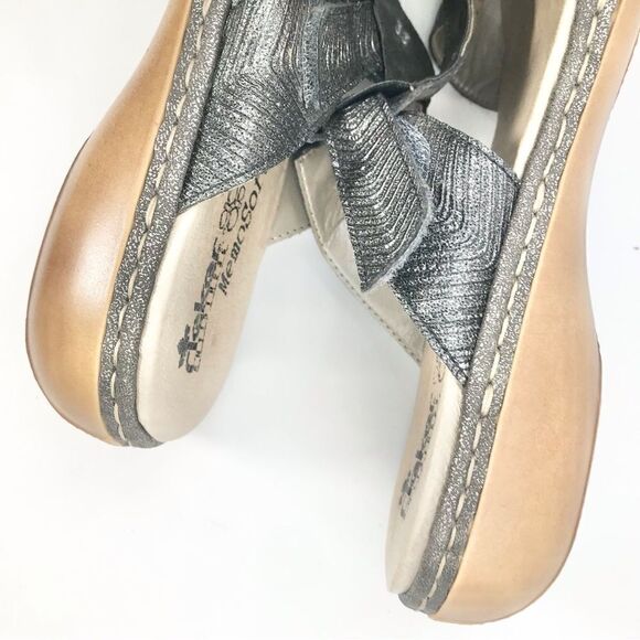 Rieker Silver Metallic Laser Cut Rhinestone MemoSoft Antistress Slide Sandals - Picture 8 of 16